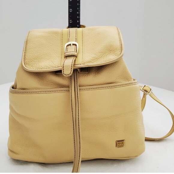 The Sak Yellow Pebble Leather Backpack Purse Cottagecore Urban Chic - Picture 10 of 12